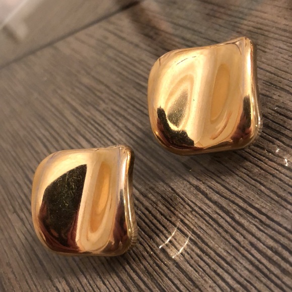 Vintage AVON Bold Dimensions Round Square Earrings 1990 - Picture 2 of 11